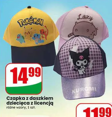 Czapka z daszkiem dziecięca z licencją promocja w Dino