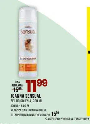 Żel do golenia Joanna Sensual promocja w Drogerie Natura