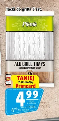 Tacki aluminiowe do grilla Piknik 5-pak promocja w Prim Market
