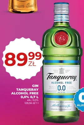 Gin TANQUERAY ALCOHOL FREE 0,0% promocja w Duży Ben