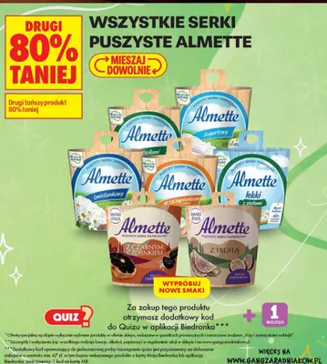 Serek puszysty Almette lekki z ziołami promocja w Biedronka