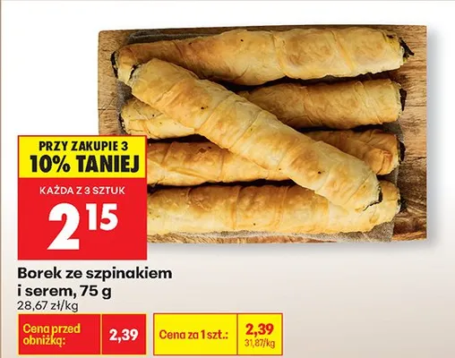 Borek ze szpinakiem i serem promocja w Biedronka