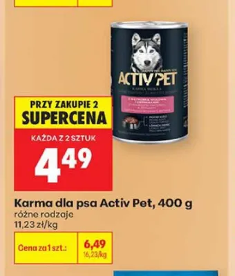 Karma dla psa Activ Pet promocja w Biedronka