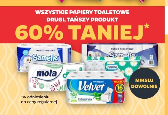 Papier toaletowy Velvet Delikatnie biały promocja w Netto