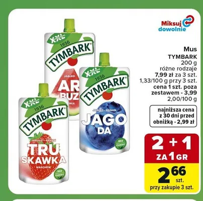 Mus Jabłko Arbuz Tymbark promocja w Carrefour Express