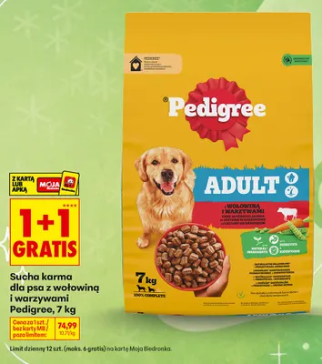 Sucha karma dla psa z wołowiną i warzywami Pedigree promocja w Biedronka