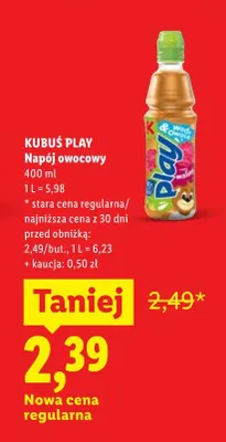 Napój owocowy Kubuś Play promocja w Lidl