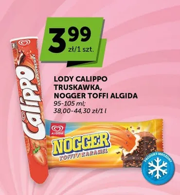 Lody Calippo Truskawka Algida promocja w ABC