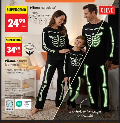 Piżama dziecięca Clevé promocja w Biedronka