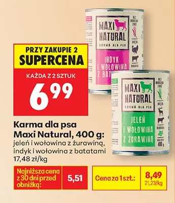 Karma dla psa indyk i wołowina z batatami promocja w Biedronka