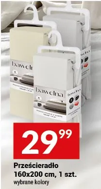 Prześcieradło 160x200cm promocja w Twój Market