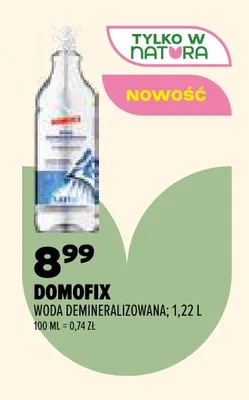 Woda demineralizowana Domofix promocja w Drogerie Natura