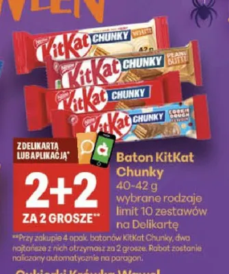 Baton Kitkat chunky milk & cocoa promocja w Delikatesy Centrum