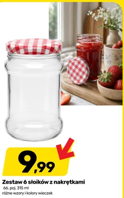 Zestaw 6 słoików z nakrętkami 315 ml promocja w Bricomarche