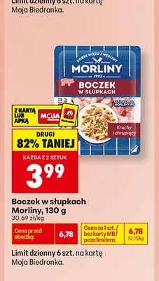 Boczek w słupkach Morliny promocja w Biedronka
