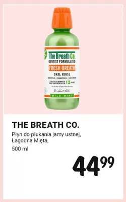 Płyn do płukania jamy ustnej The Breath Co. Łagodna Mięta promocja w Rossmann