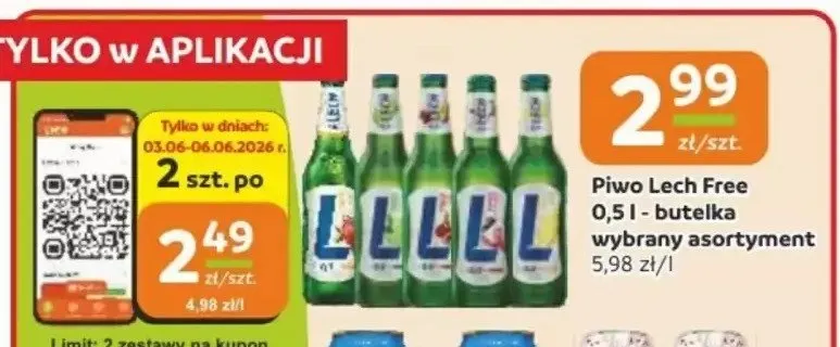 Piwo bezalkoholowe Lech Free butelka promocja w Gama
