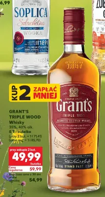 Whisky Grant's Triple Wood 35%, 40% alk. promocja w Kaufland