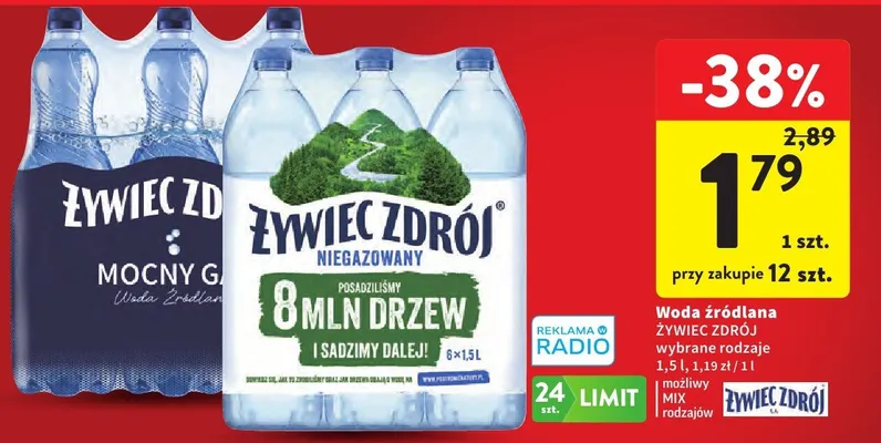 Woda źródlana wybrane rodzaje promocja w Intermarche