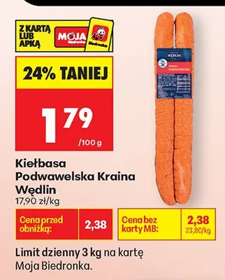 Kiełbasa podwawelska promocja w Biedronka
