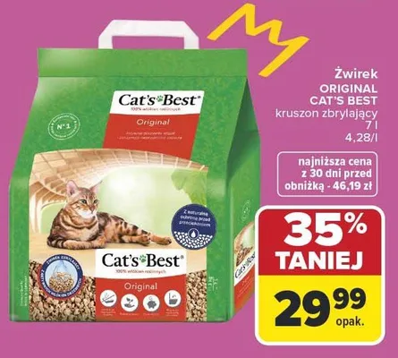 Żwirek Original Cat's Best kruszon zbrylający promocja w Carrefour Market