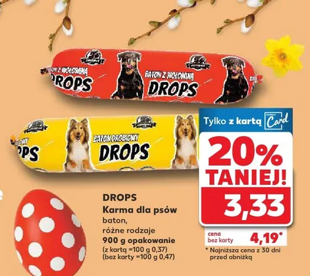 Drops karma dla psów baton różne rodzaje promocja w Kaufland