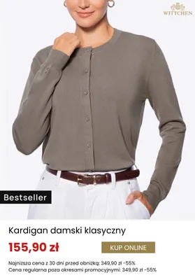 Kardigan damski klasyczny Wittchen promocja w Wittchen