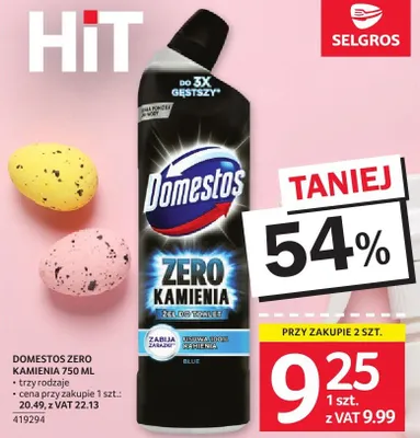 Płyn do zmywania Domestos Zero Kamienia 750ml promocja w Selgros