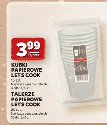 Kubki papierowe Let's Cook promocja w Stokrotka