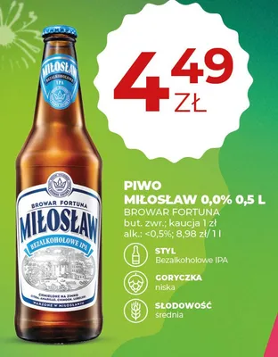 Piwo Miłosław 0,0% promocja w Duży Ben