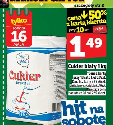 Cukier biały Nasz Polski promocja w TOPAZ