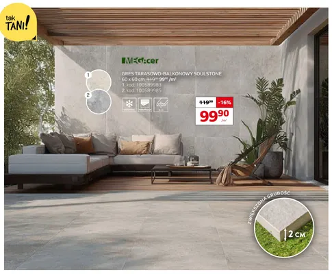 Gres tarasowo-balkonowy MEGAcer Soulstone promocja w Komfort