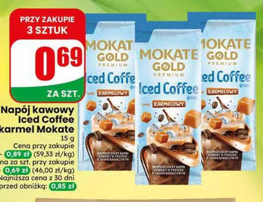 Napój kawowy Mokate Gold Premium Iced Coffee karmelowy promocja w Dino