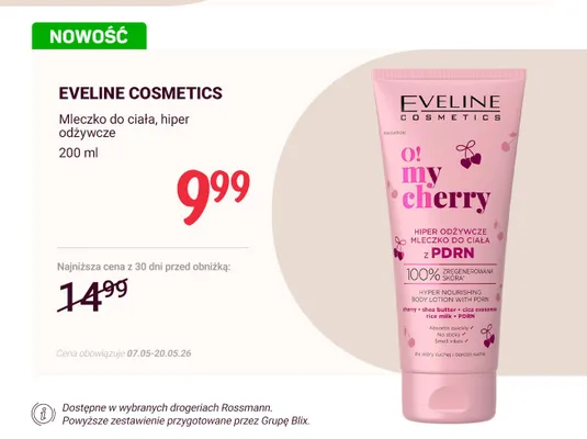 Mleczko do ciała hiper odżywcze Eveline Cosmetics promocja w Rossmann