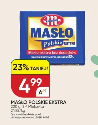 Masło polskie ekstra promocja w Chata Polska