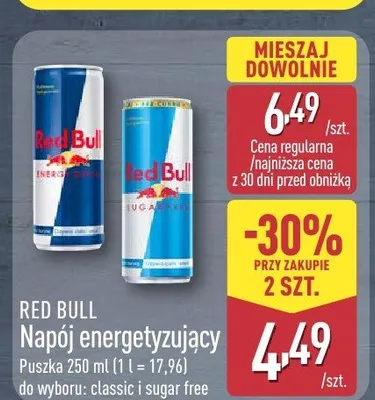 Napój energetyzujący Red Bull promocja w Aldi