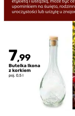 Butelka Ikona z korkiem promocja w Bricomarche