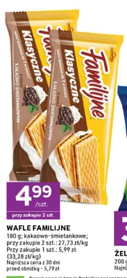 Wafle Familijne kakaowo-śmietankowe promocja w Stokrotka