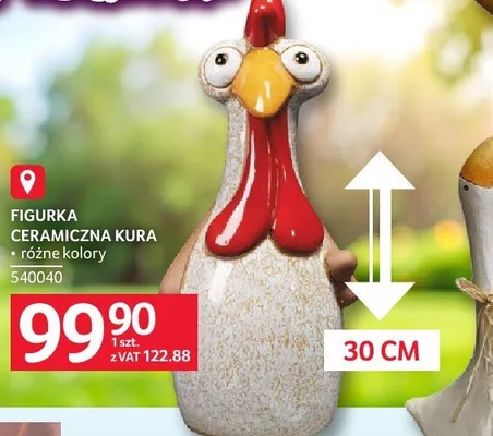 Figurka ceramiczna kura - różne kolory promocja w Selgros