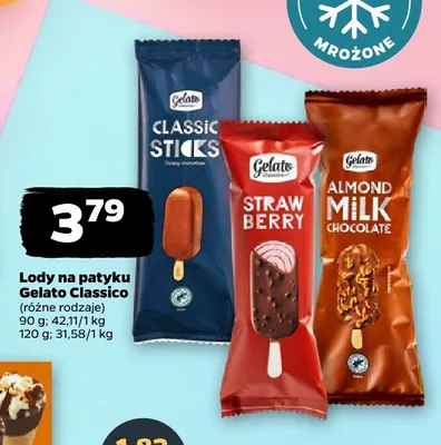 Lody na patyku Gelato Classico Classic Sticks promocja w Netto