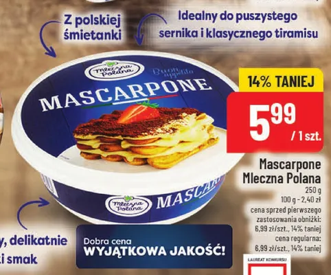 Mascarpone Mleczna Polana promocja w POLOmarket