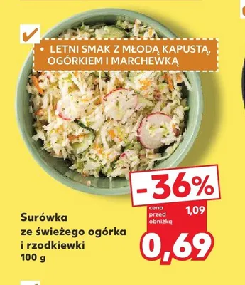 Surówka ze świeżego ogórka i rzodkiewki promocja w Kaufland