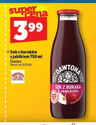 Sok z buraków z jabłkiem Dawtona promocja w TOPAZ