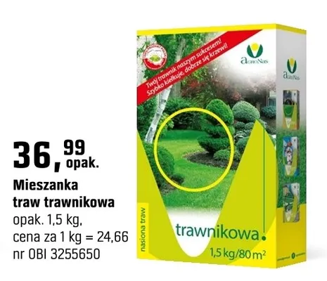 Mieszanka traw trawnikowa promocja w OBI