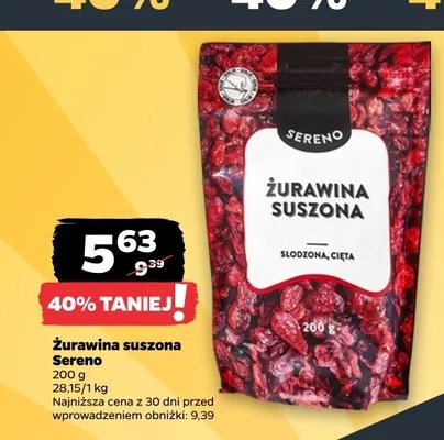 Żurawina suszona Sereno promocja w Netto