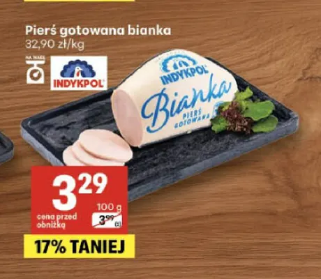 Pierś gotowana Bianka Indykpol promocja w Delikatesy Centrum