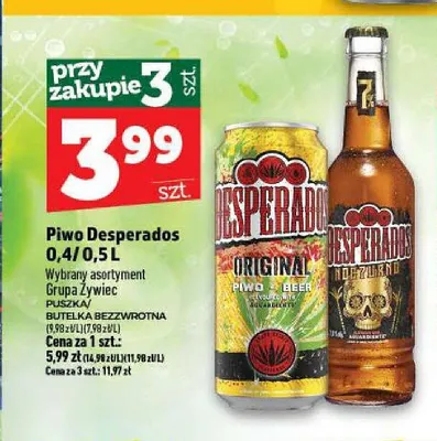 Piwo Desperados Original promocja w TOPAZ