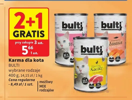Karma dla kota Bulti promocja w Intermarche