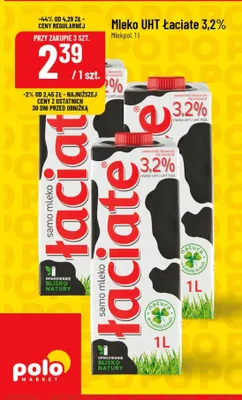Mleko UHT Łaciate 3,2% promocja w POLOmarket
