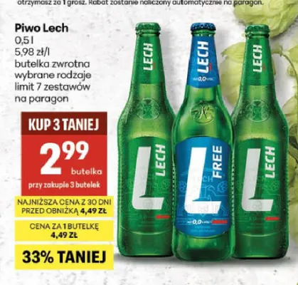 Piwo Lech Premium promocja w Delikatesy Centrum